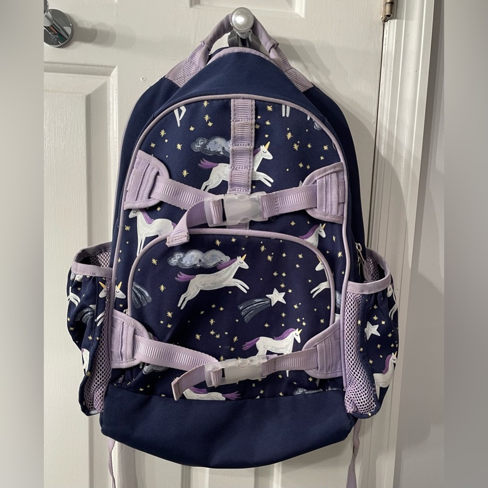 Pottery Barn Kids Mackenzie Navy Night Unicorn Glow-in-the-Dark Backpack-Large